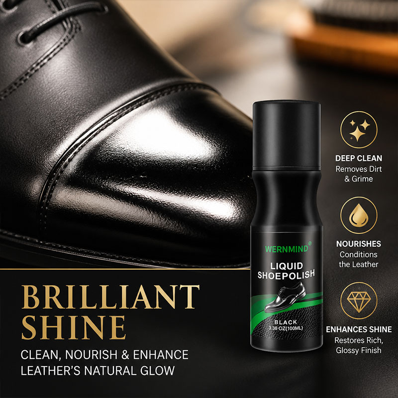 Sneaker Care Tips - Cirage liquide noir pour chaussures avec