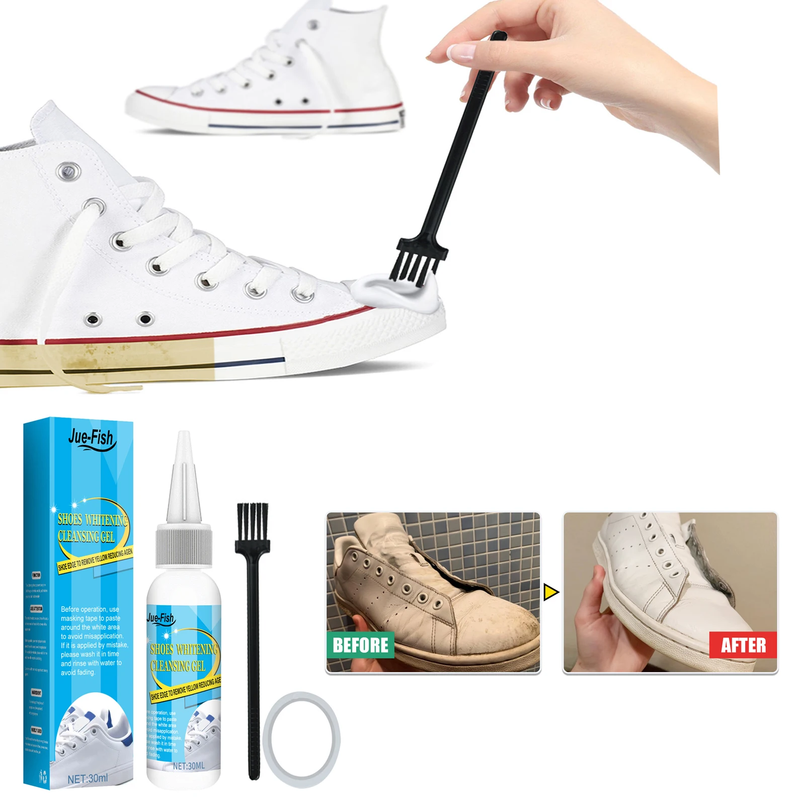 Sneaker Shoe Care Kit - Kit de nettoyage de chaussures blanches,