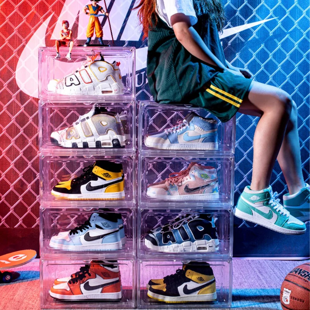 Shoe Box Display - Boîte de rangement transparente épaissie en