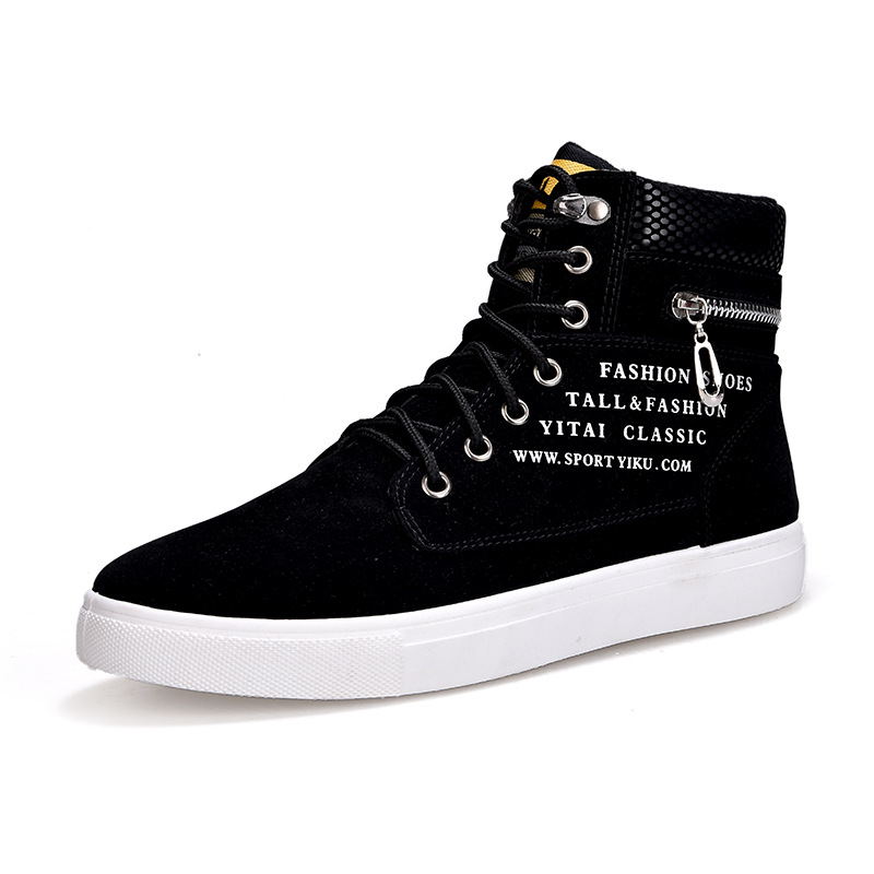 Sneaker Career - Baskets montantes noires à lacets pour
